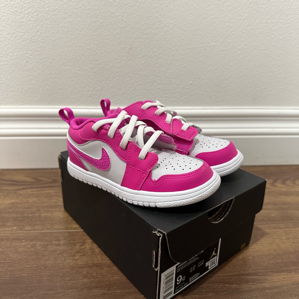 Jordan Kids Pink and White Sneakers